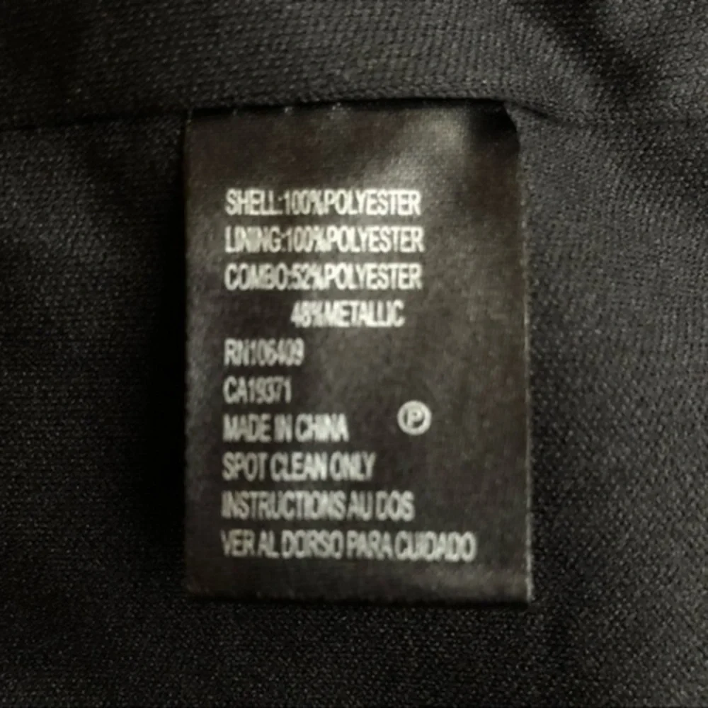 Tahari ASL Asymmetrical Black Gold Metallic Overlay Sleeveless Dress 👗 - Picture 9 of 11